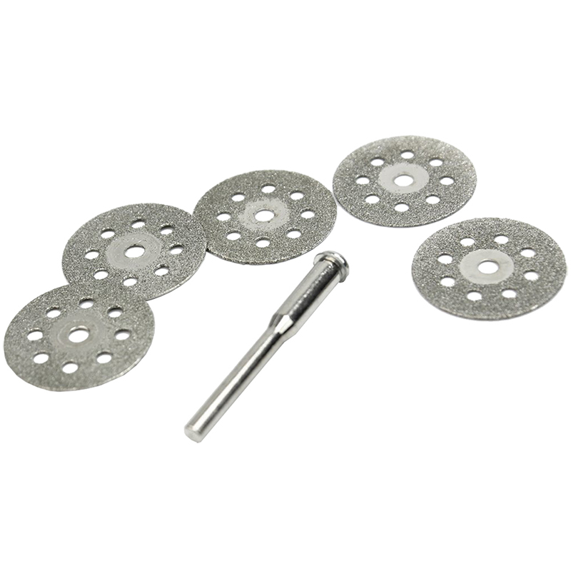 

5X 22mm Mini Discs Practical diamond cut Revolving + 1 Mandrel