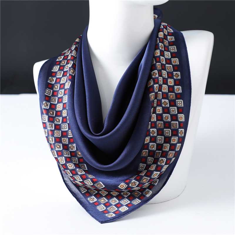 

Simple Solid Color Silk Scarf Women's Small Square Scarf Professional Work Spring and Summer Thin Small Scarves 2020 New