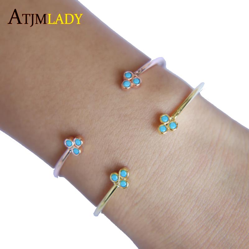 

Sale Real Classic Geometric Triangle Three Adjust Opal 56-60mm Cuff Bangles,fashion Turquoises Paved Open Bracelet Bangle B102