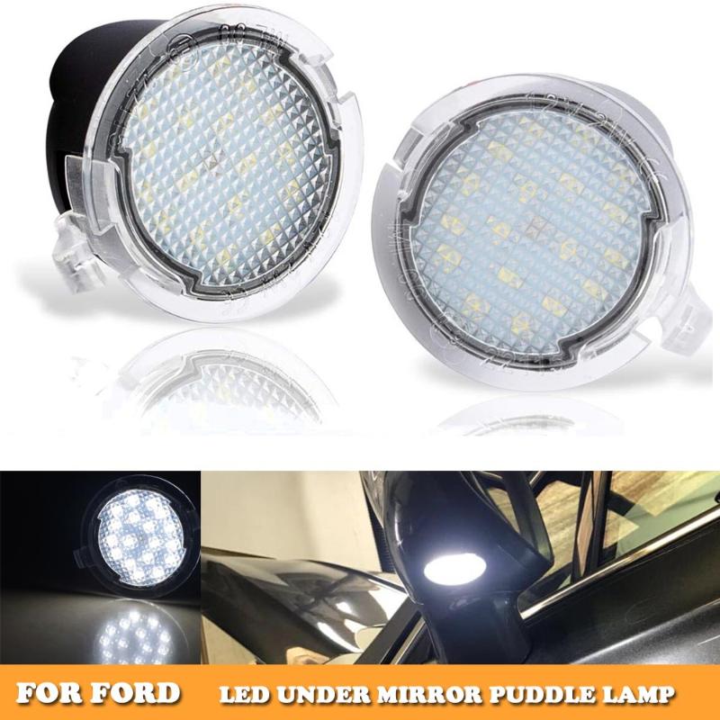 

2x for led side mirror puddle lights Edge Mondeo Eplorer Taubus F150 pick up F150 Heritage S-max car styling accessory, As pic
