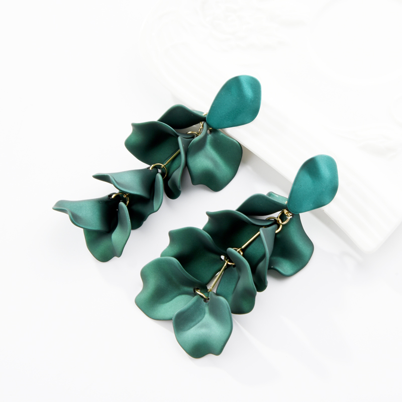 

Wuli&baby 2020 Big Flower Petal Drop Earrings Women Fashion Statement Korean Style Earrings