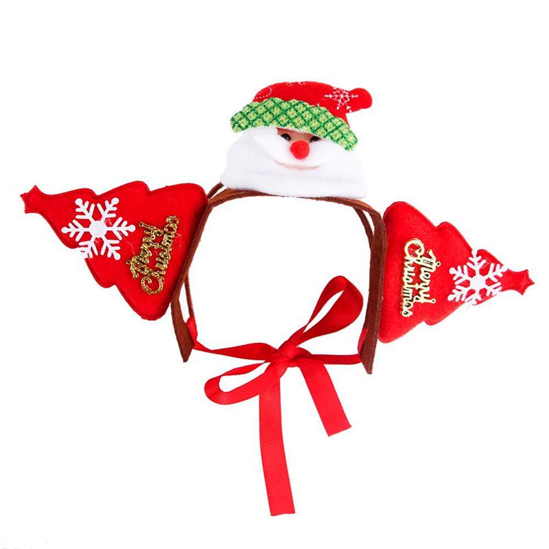 

Pet Santa Claus Headband Holiday Christmas Costume Dog Cat Hair Accessories, Red