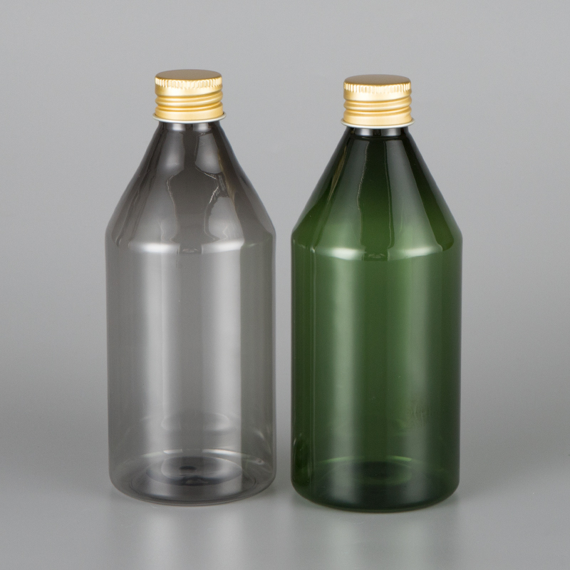 

300ml 20pcs/lot Essential Oil Plastic Bottle With Silver/Gold Aluminum Lid, Empty Gray White Green Toner PET Bottle