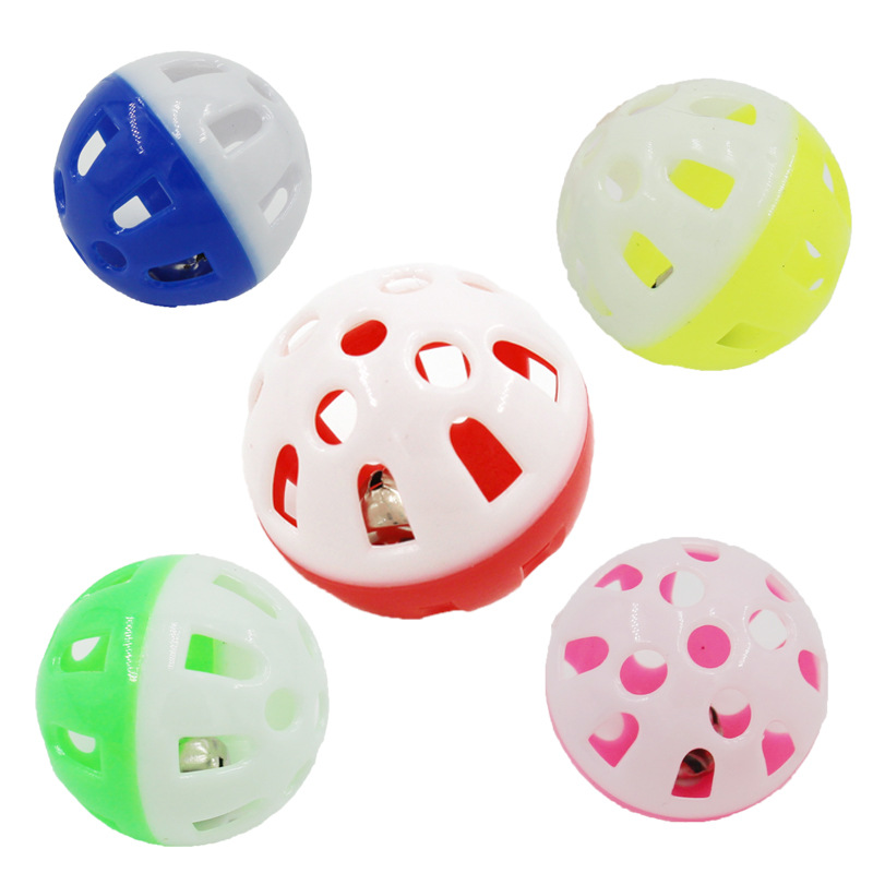 

10pcs Plastic Small Cat Toys Ball Pet Sound Cat Toys Hollow Out Round Colorful Playing Pet Ball With Small Bell Product