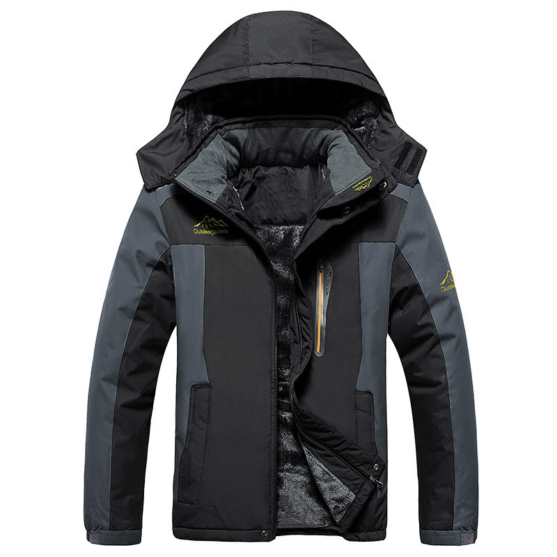 

High Quality Men's Winter Jacket Casual Thicker Fleece Windproof Warm Parkas Jackets Coat Plus size Wadded Jacket Clothing -9XL, Black