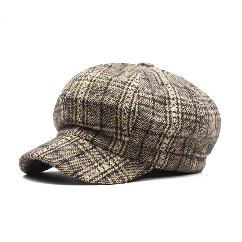 

HKML Fashion Autumn Winter Casual Solid Female Beret Hats Men Wool Flat Cap Beret Women High Quality The Painter Caps, U11 1