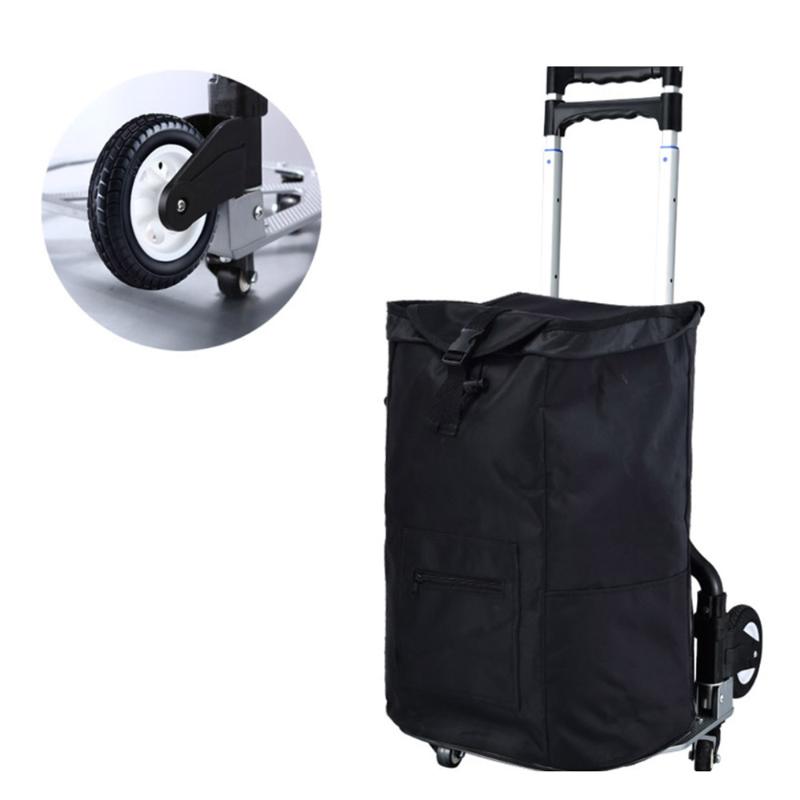 

Portable Folding Handcart Supermarket Shopping Cart Bag Grocery Trolley Trunk Trailer Aluminum Alloy Luggage Cart Hand Buggy