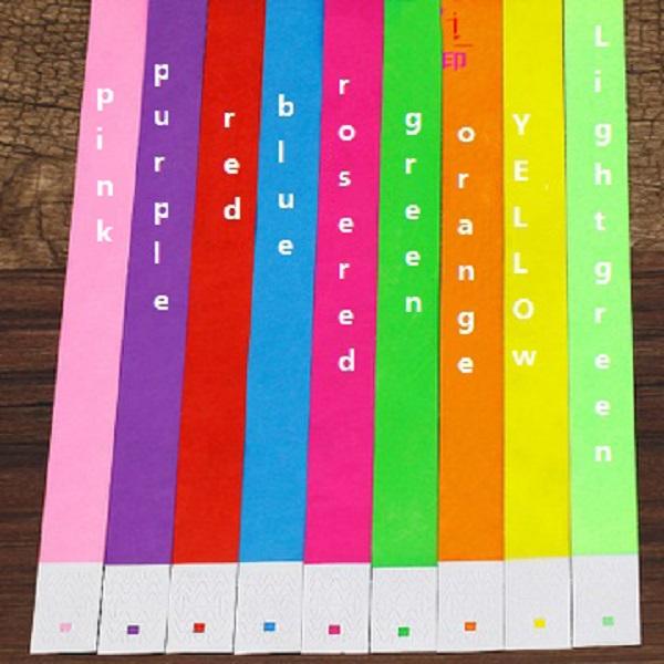 

100Pcs 19*250mm Tyvek Paper Wristbands Disposable Waterproof Identification Mark Bracelet for Events Promotional Party Playground Jewelry