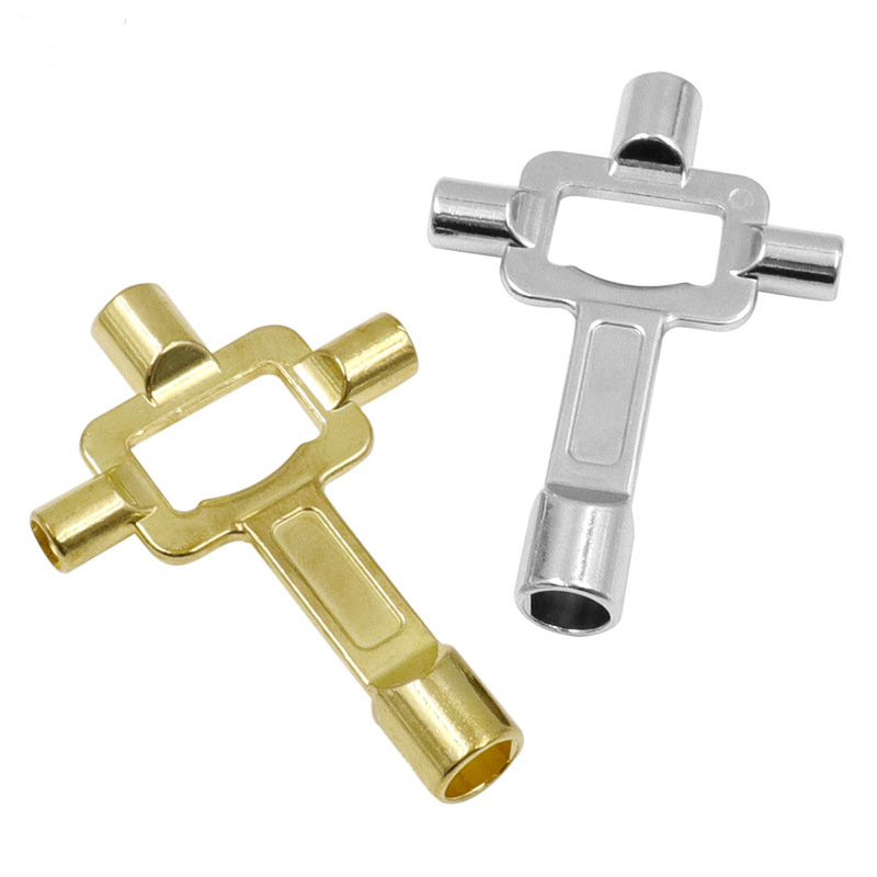 

4 In 1 Multifunction Cross Switch Key Wrench Alloy Universal Square Triangle for Elevator Electrical Cupboard Box Train Cabinet