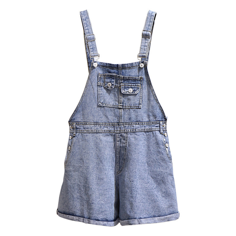 

2020 Overalls Plus size XXL-6XL Denim Strap Shorts Women Summer Loose Jeans Shorts Oversize Casual Cozy Wide-leg KW98, Blue