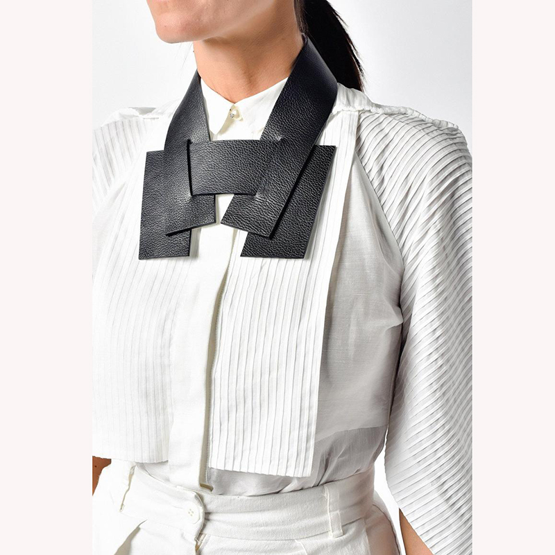 

D&D Fashion Geometric Handmade Necklaces Women's Torques Collar Black Leather Necklaces Harajuku Gothic Jewellery Strange Things