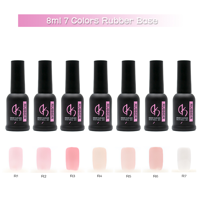 

7Colors Nude Nail Base Coat Gel Varnishes Set for Nails 8ml Natural Rubber Base Manicure Semi-permanent Hybrid Gel Nail Polish