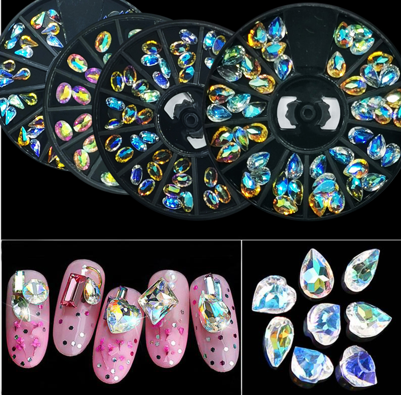 

1 box 12 types Nail Rhinestones AB-Transparent Nail Accessory Craft Supplies 3D Decoration - Embellishments - SKL-4102