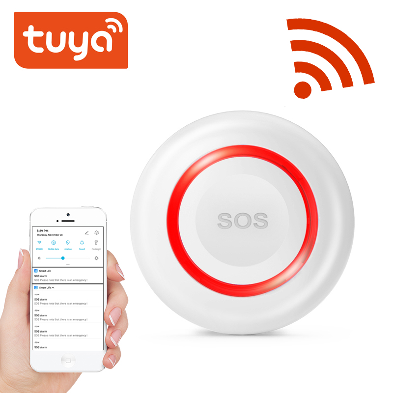 

TUYA WiFi SOS Button Wireless SOS Emergency Button Alarm Home Burglar Alarm Sensor 2.4G Senspr Panic
