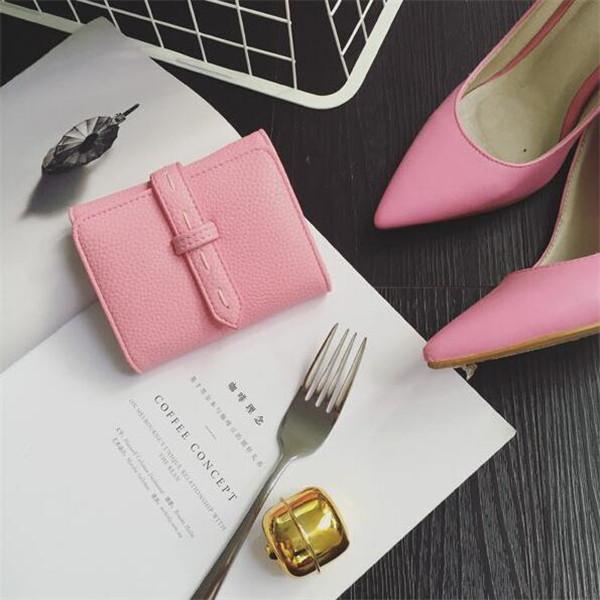 

wholesale women handbag simple waterproof leather purse new woven short student purse Joker multifunctional leather fashion coin purse, Black(boutique box)