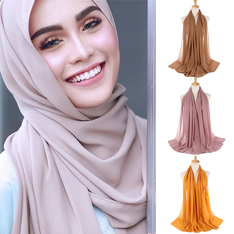 

women plain bubble chiffon scarf hijab wrap printe solid color shawls headband muslim hijabs scarves/scarf 60 colors