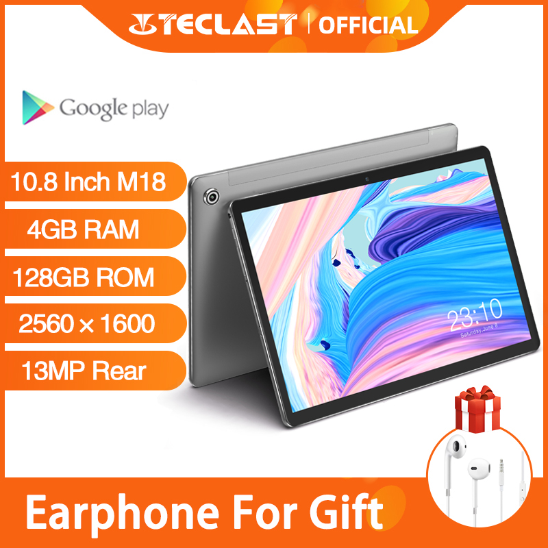 

Android Tablets Teclast M18 10.8 Inch IPS Tablet 2560×1600 Resolution 4GB RAM 128GB ROM 13MP Rear 5MP Front 4G Network Phone Cal, Black