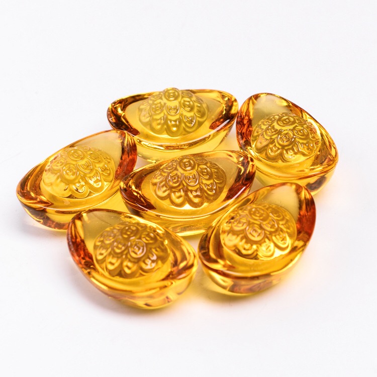 

NEW 50/60mm Crystal Shoe-shaped Gold Ingot Paperweight Glass Craft Home Decoration Arts&Collection Fengshui Furnishing Ornaments