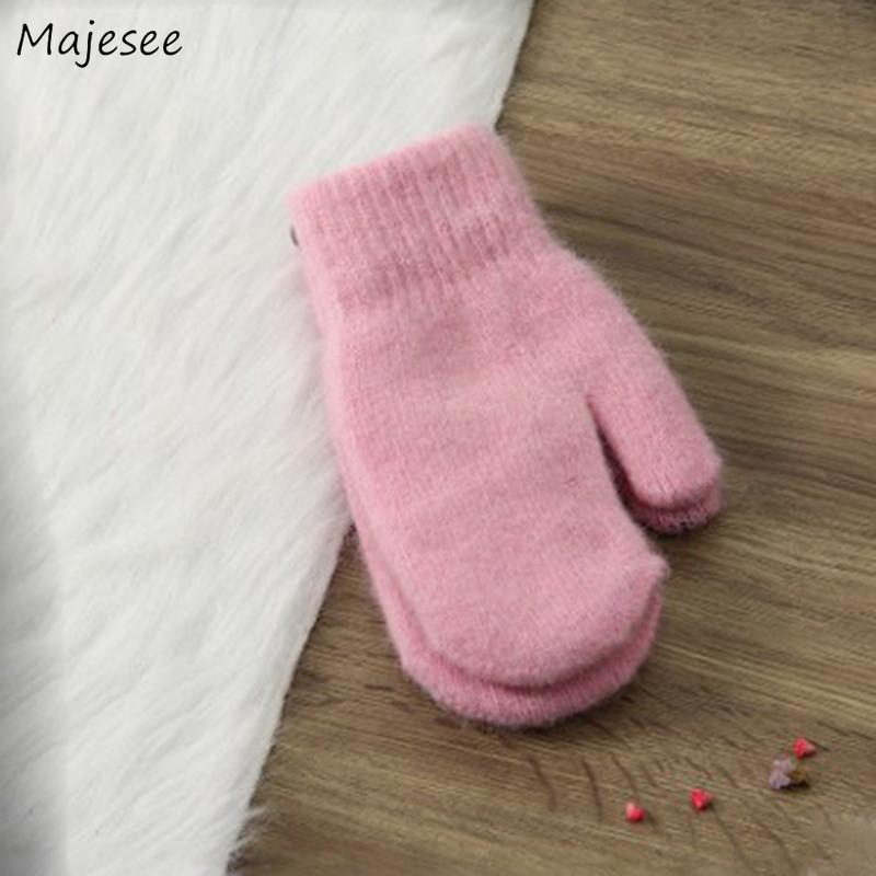 

Gloves Women Winter Woolen Thicker Warm Solid Simple All-match Womens Fashion Daily High Quality Casual Chic Females Harajuku
