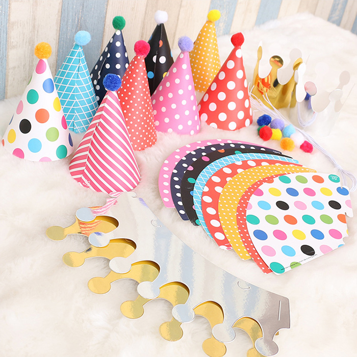 

11pcs/set dot ball hat Happy birthday Party Decoration Favors