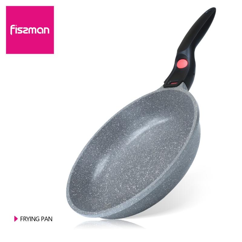 

FISSMAN Frying Pan Non-stick Marble Alminum Detachable Handle with Red Push Bottom Dot Induction Cookware