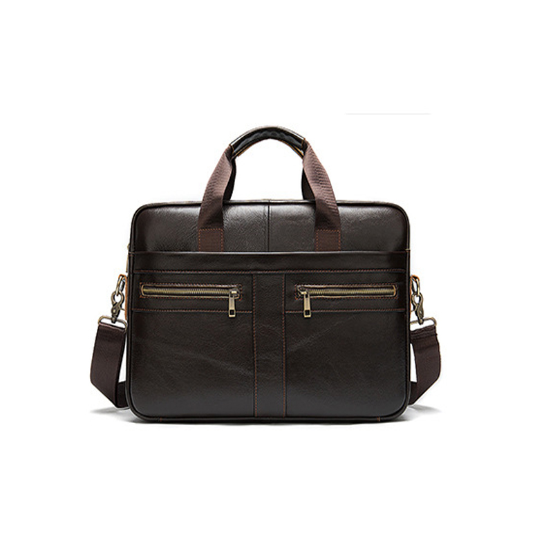 

Men's Bag First layer Cowhide Briefcase Genuine Leather Handbags Man Business Tote Document Office Portable Laptop shoulder bag, A4