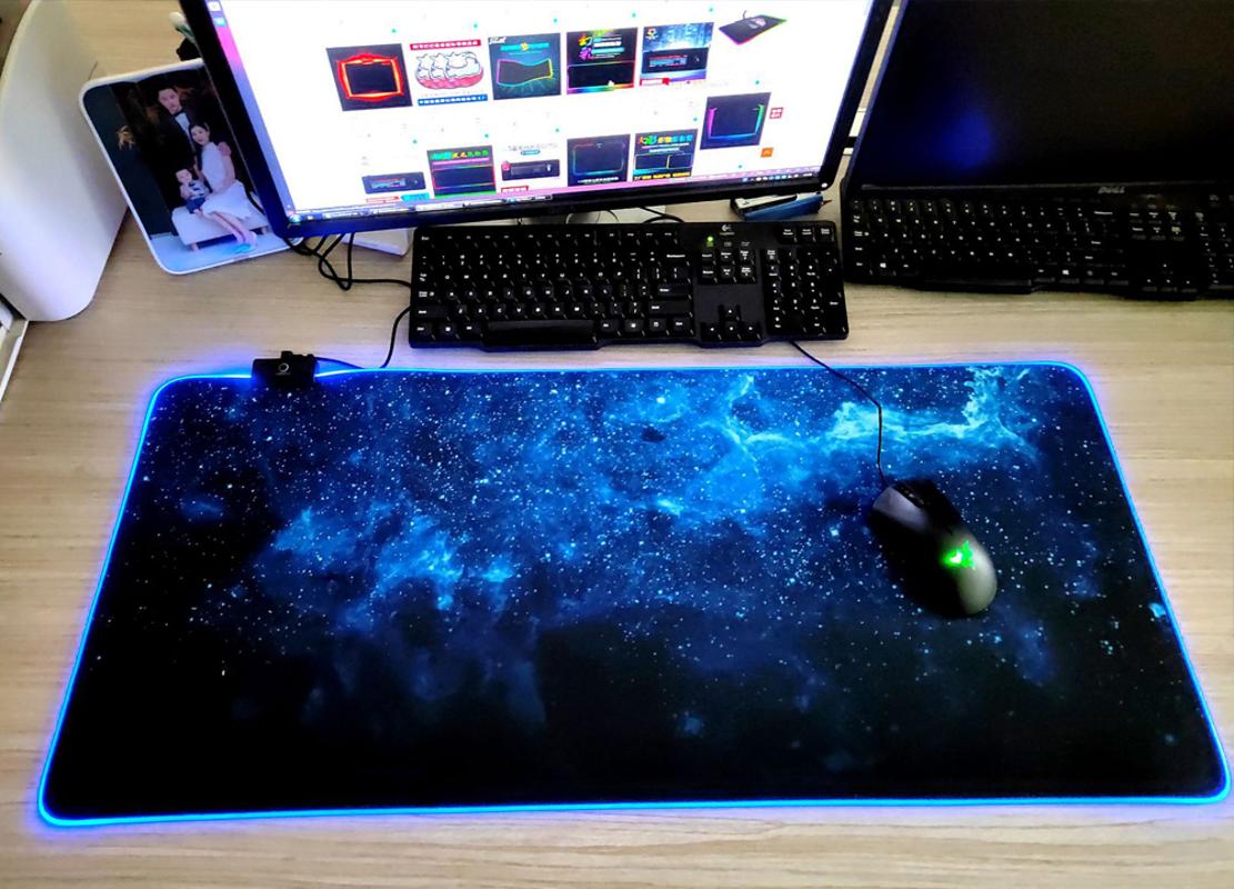 

Gaming Mouse Pad Large RGB Mouse Pad Gamer Gloway LED Computer Mousepad With Backlight For keyboard Desk Mat Mause