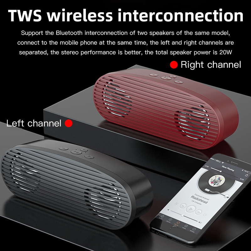 

New Bluetooth Speaker Wireless Interconnection Speaker 360° Stereo Surround Column With FM /Aux/ TF Card/Handsfree Function