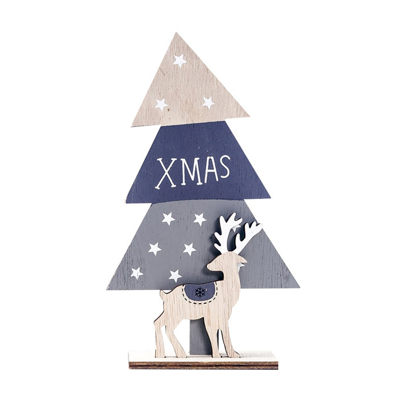 

Christmas Tree New Year Gifts Kids Toys Artificial Tree Xmas Wooden Santa Christmas Festival Ornament Wall Hanging Ornamen
