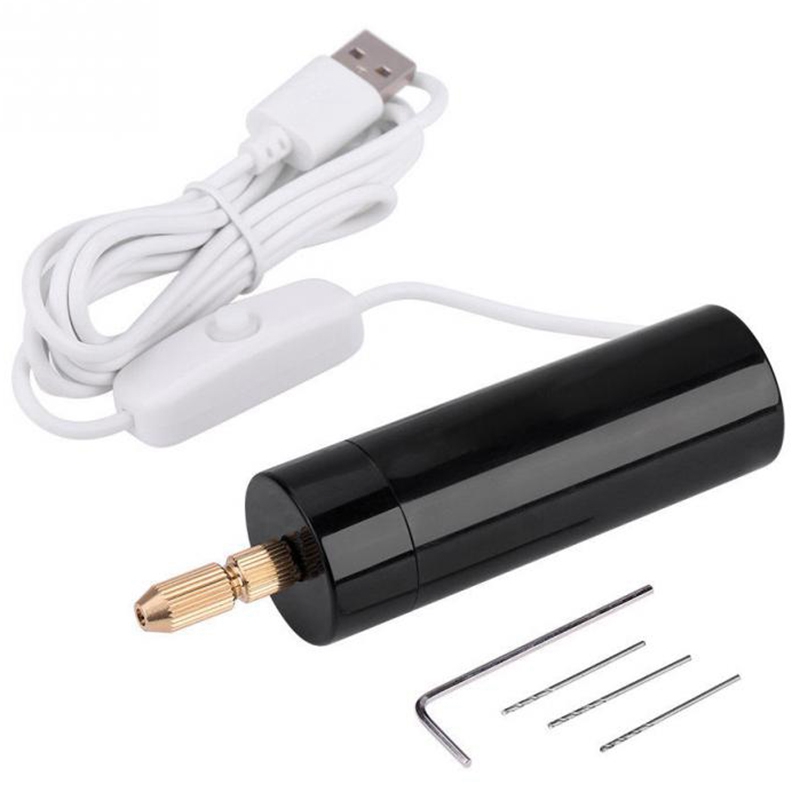 

Electric Hand Drill Wrench 5V Hand Motor Hole Exquisite Electric Durable Mini Drill Usb Plastic Saw 3Pcs Drills
