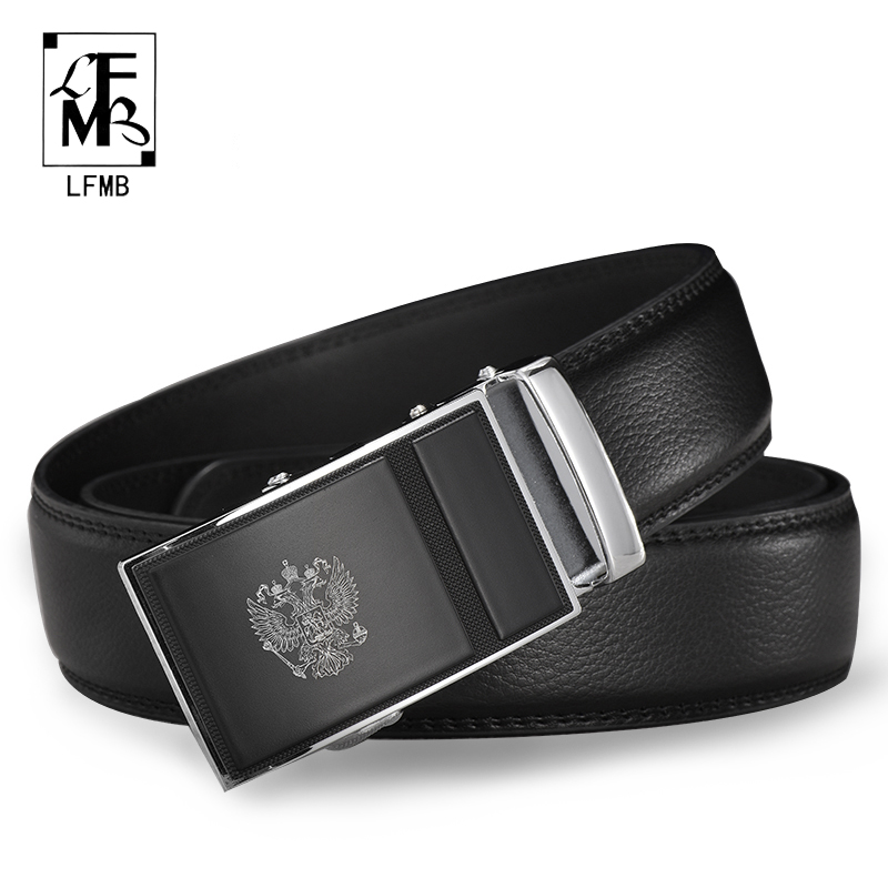

LFMB]automatic belt automatic men belt automatic buckle leather ceinture homme buckle genuine leather mens, Black