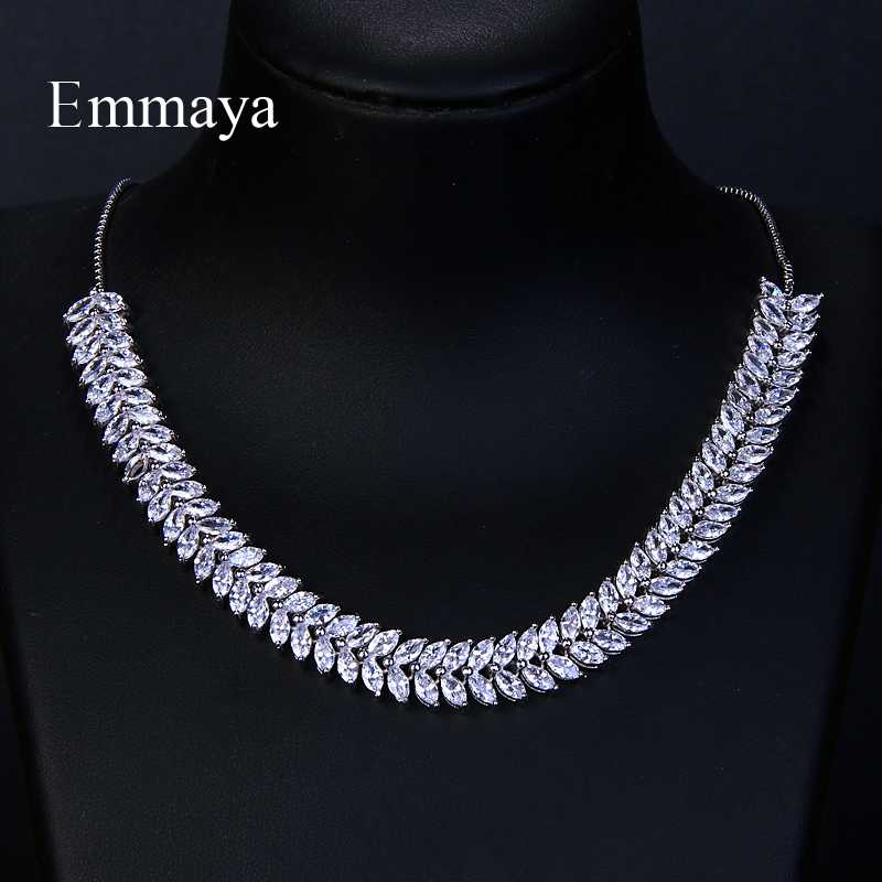 

Emmaya New Trendy Cubic Zirconia Adjustable Necklace Top Quality CZ Box Clasp Necklace Women Jewelry Party Wedding