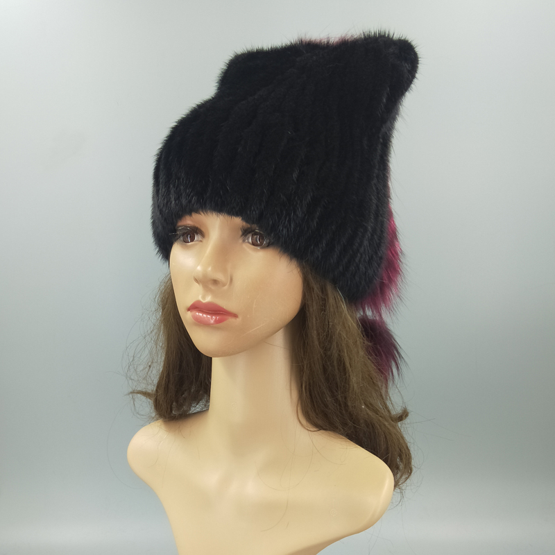 

2020 Hat for lady winter Warm personality Mink hat fur real fur
