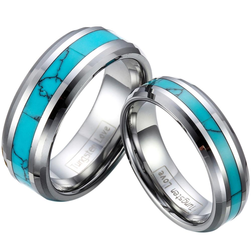 

BONISKISS Fashion 8mm Comfort Fit Tungsten Ring Synthetic Women's Men's Promise/Engagement/Wedding Band Jewelry Gift 2020