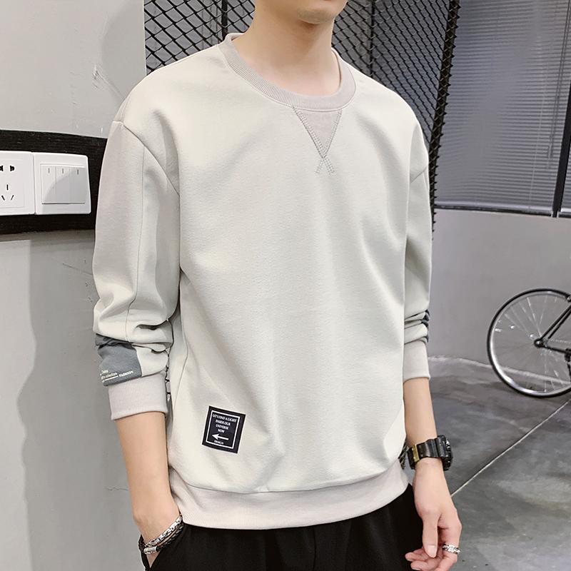 

The new 2020 spring men loose round collar fleece joker render unlined upper garment of man, Beige