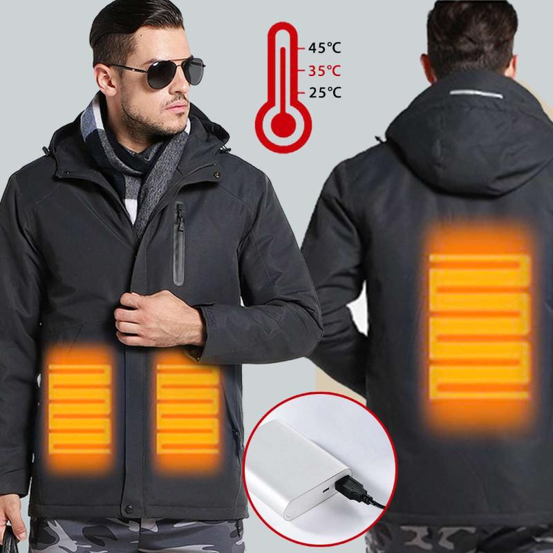

Men Heating Jacket Hiking Vest Outdoor Coat USB Thermal Warmer Tactical Heated Clothing Winter Heated Jacket Vest, As pic