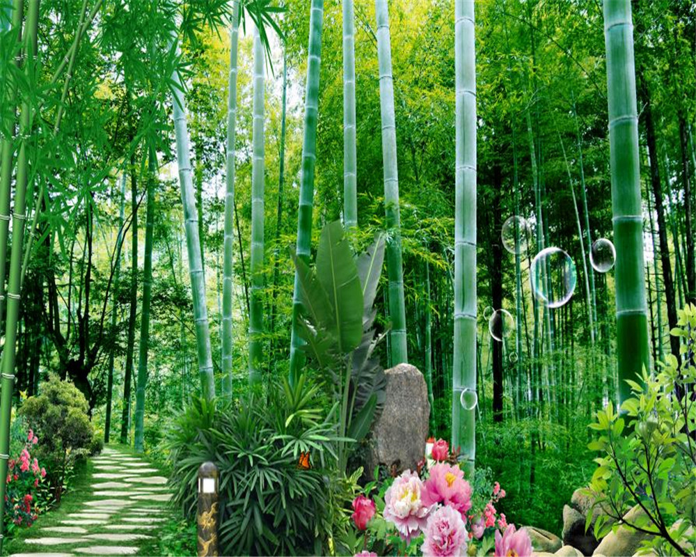 

Curtain For Kitchen Child Bedroom Blackout Curtain Beautiful Verdant Bamboo Forest Customized Beautiful Landscape Curtain, Customize