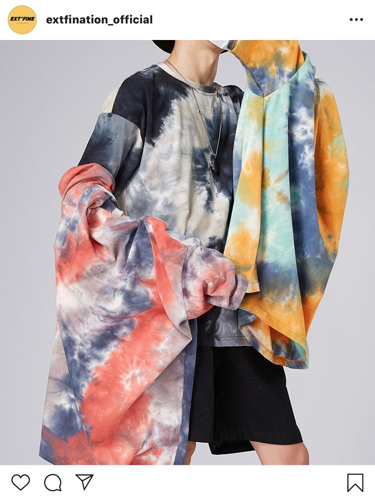 

ExtFination | Tie-Dye T-shirts Man Summer Oversized T shirt Male Streetwear Cotton Women Tshirts HipHop Tops Tee, Red(oversized)