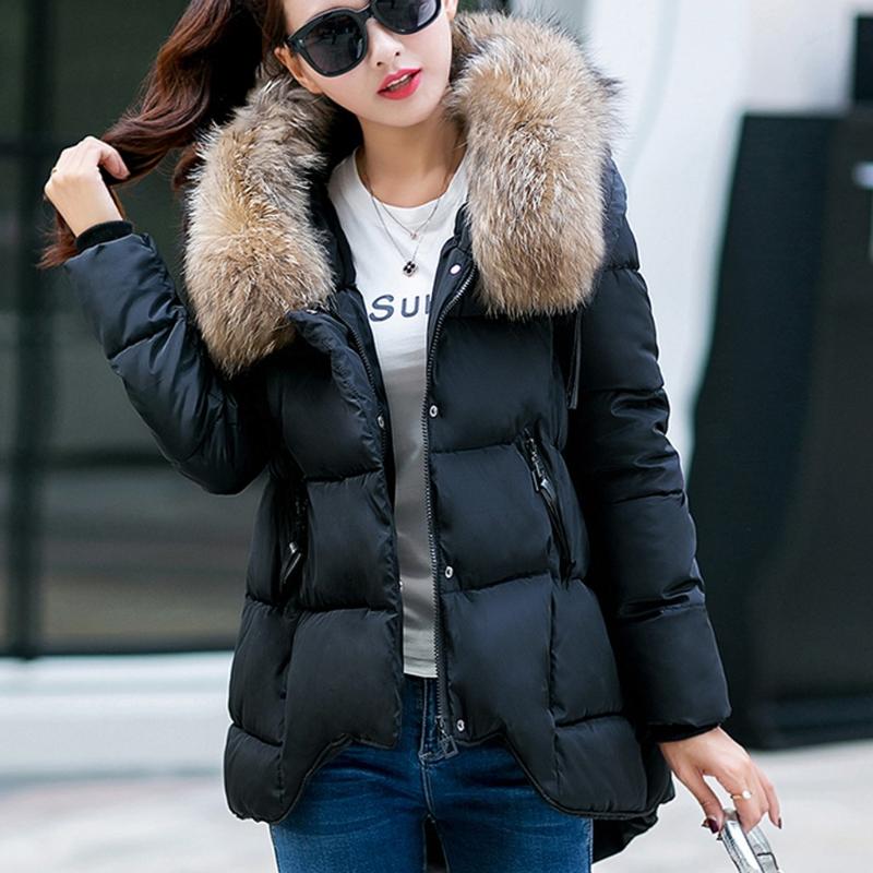 

New 2020 Winter Coat Women Slim Plus Size Outwear Medium -long Wadded Jacket Thick Hooded Cotton Wadded Warm Cotton Parkas#G30, Gray