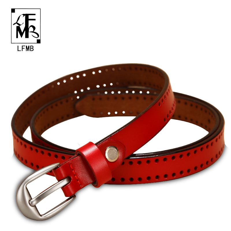

LFMB] belts for women leather belt female women genuine leather strap straps dress belt cinturon mujer piel, Red