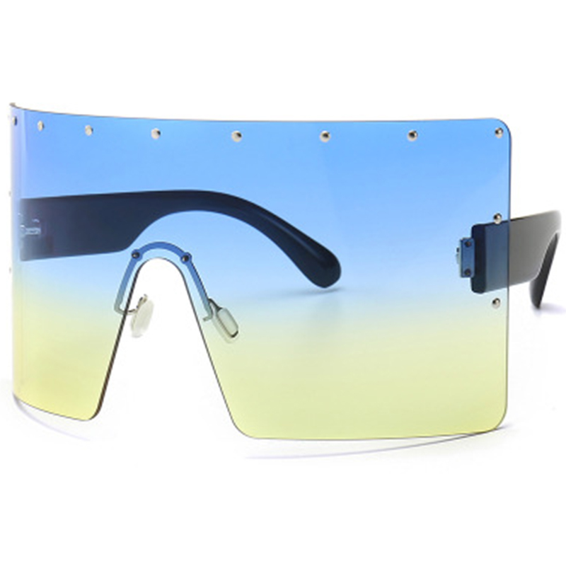

New big frame one-piece sunglasses Retro fashion brand design sun glasses Luxury gradient glasses Frameless goggles 2020 oculos