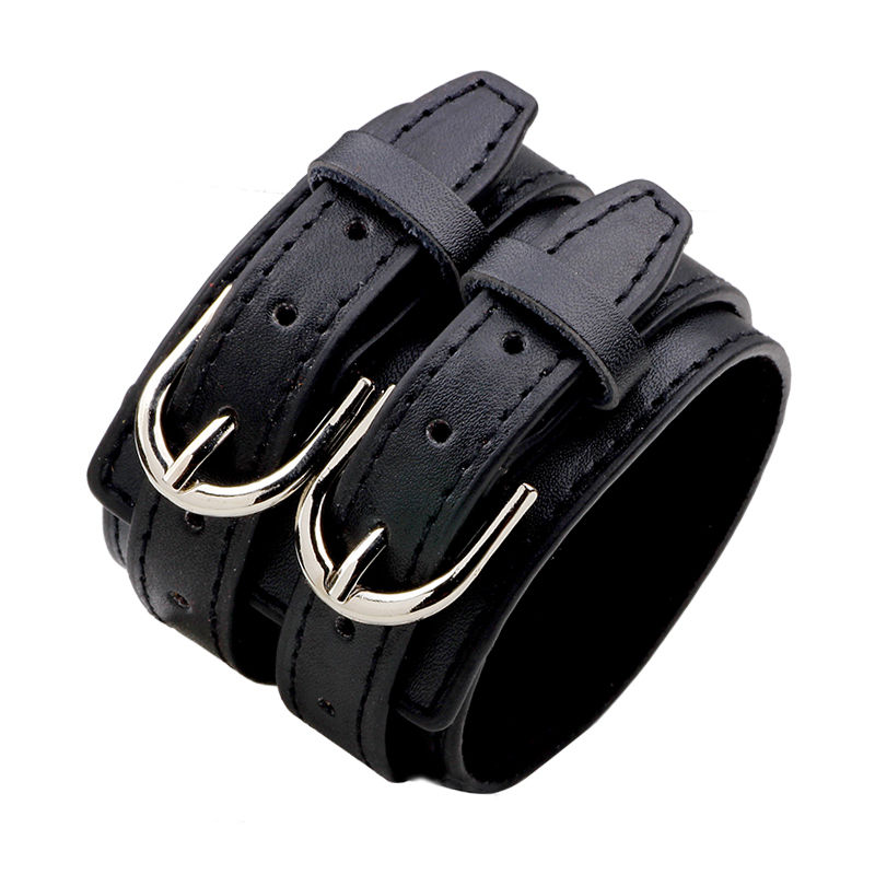 

More Style Fashion Classic Rock Bracelet Wide Leather Wristband Adjustable Buckle Alloy Black White Brown Jewelry Punk Boy Gift