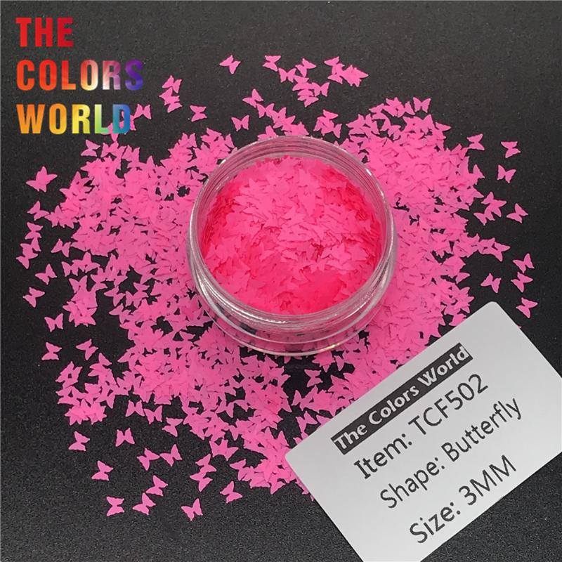 

TCT-146 Butterfly Neon Color 3MM Solvent Resistant Glitter Nail Art Nail Gel Polish Makeup Facepaint Henna DIY Crafts Decoration