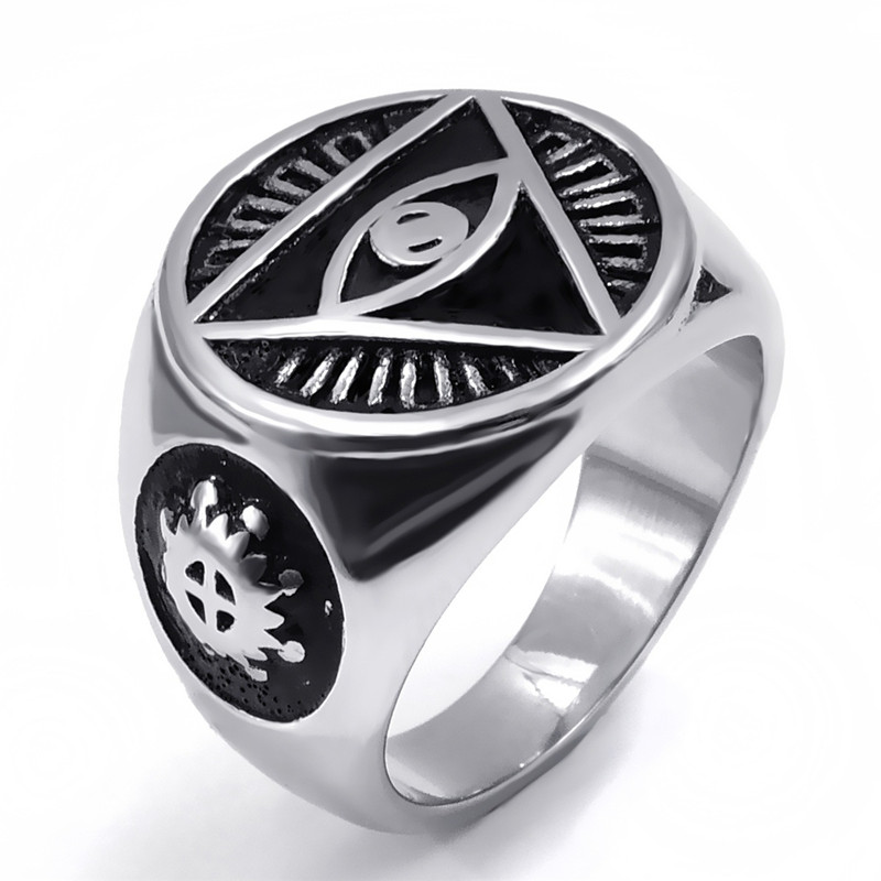

FDLK Eyes Men Fashion Punk Triangle Jewelry Party Ring