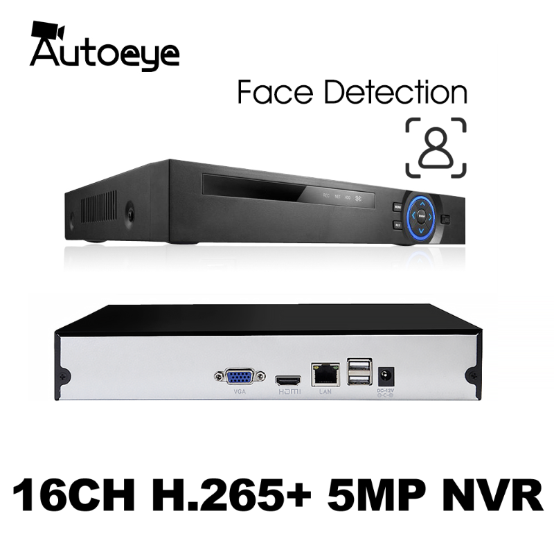 

H.265 HEVC 9CH 16CH Face Detection CCTV NVR for 5MP/4MP/3MP/2MP ONVIF2.0 IP Camera metal case network video recorder P2P