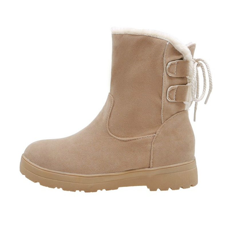 

Women's winter low boots women flock warm plush fashion flat platform snow boots women winter shoes, Black
