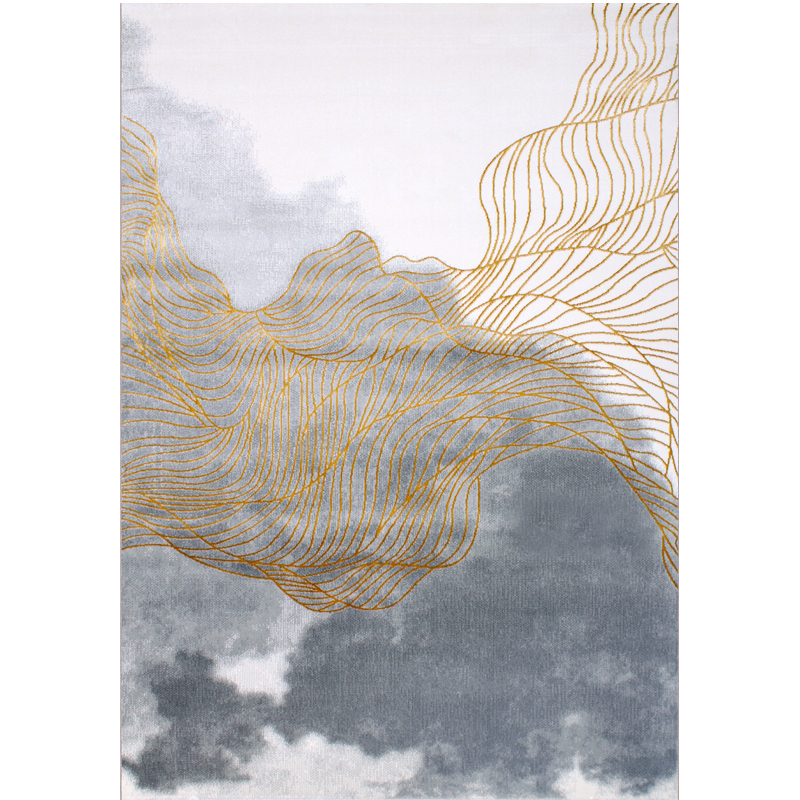 

80*120cm European and American modern golden luxury bedroom dining living room carpets sofa abstract art rug, 311001
