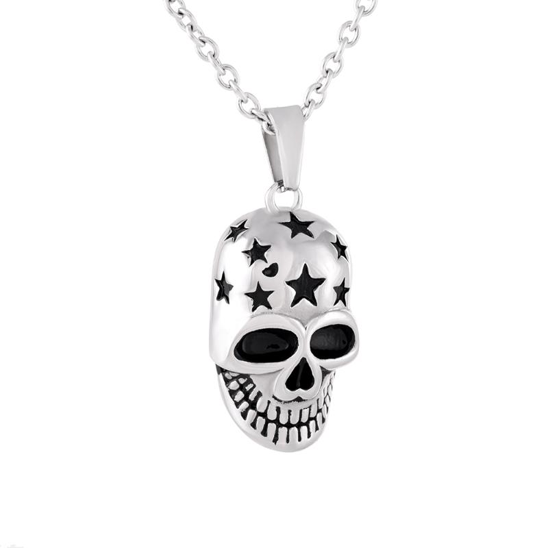 

IJD9839 Stainless Steel Skull Ashes Keepsake Necklace Urn Ash Memorial Pendant Cremation Jewelry
