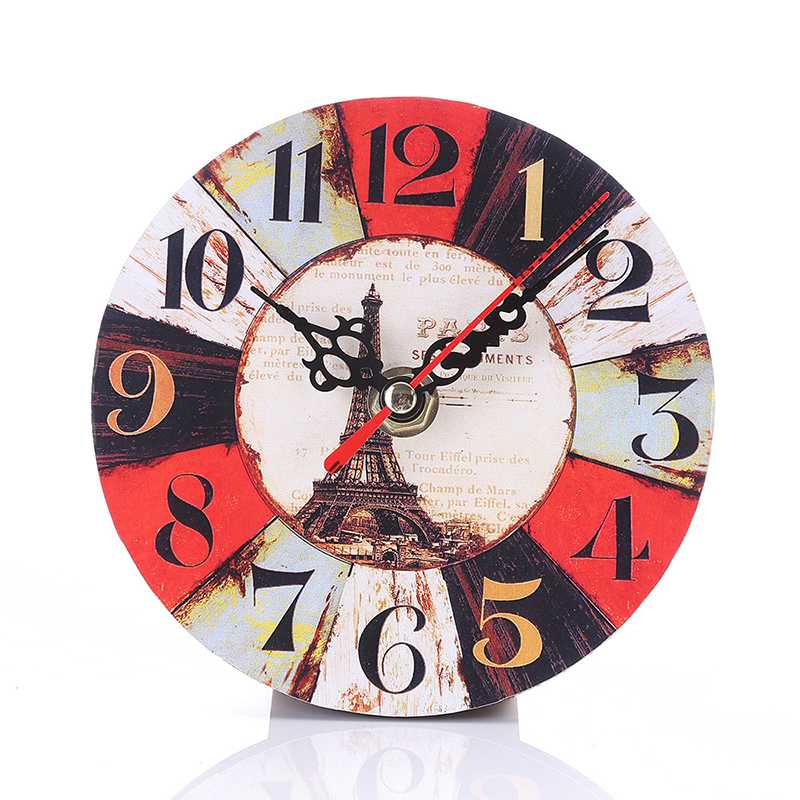 

12cm European Creative Retro Digital Clock Modern Design Vintage Rustic Shabby Chic Office Cafe Decoration