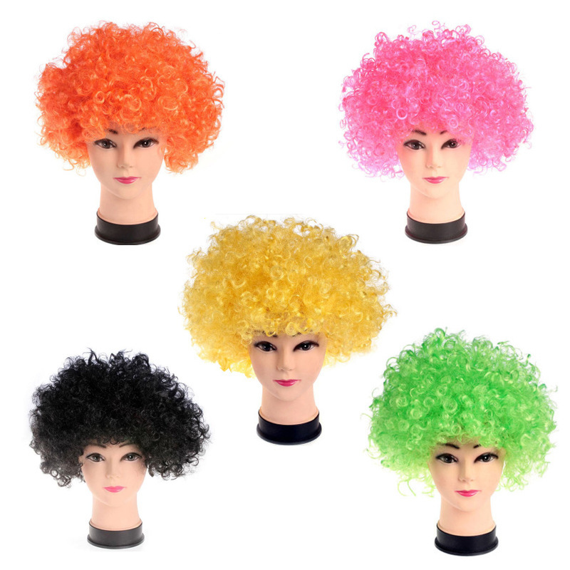 

Halloween Funny Circus Clown Wigs Caps Disco Explosive Head Wig Dance Bar Wedding Party Hats Decorating Props 1pcs
